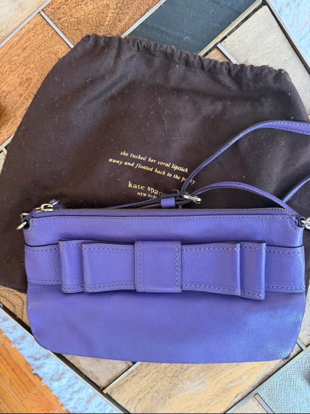 kate spade Purple Leather Bow Crossbody Bag
